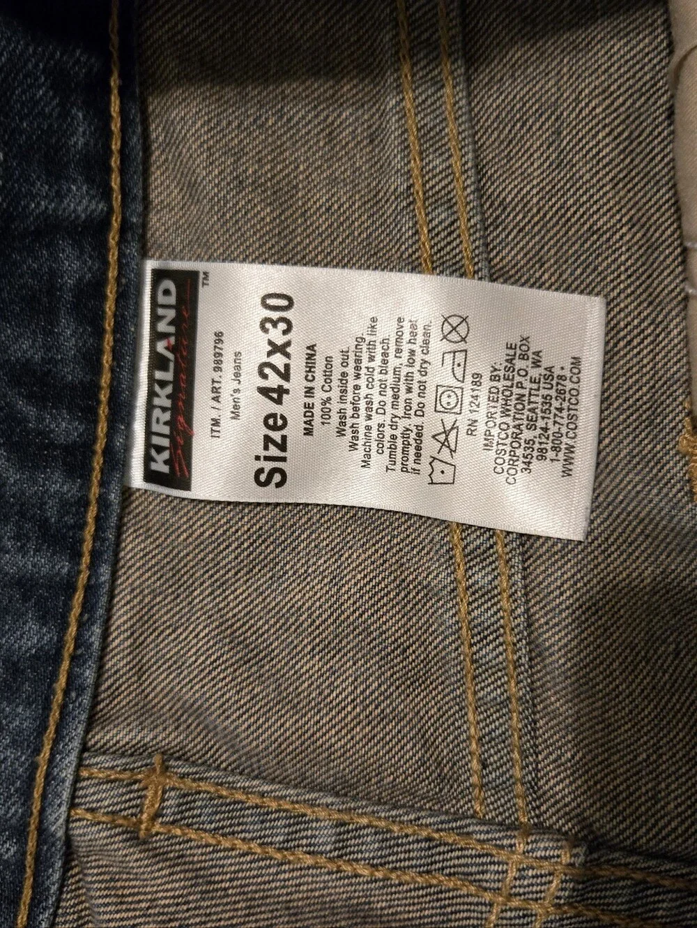 Kirkland Classic Men's Straight-Leg Jeans in Dark Blue